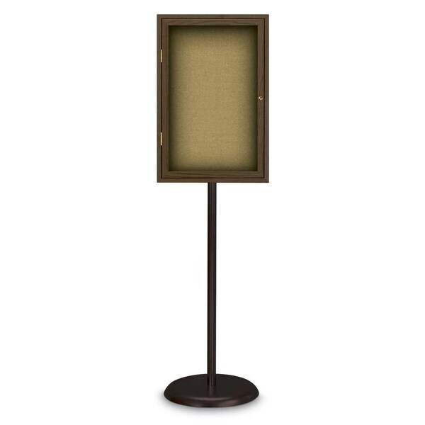 Corkboard, Triple Door, Radius Frame, 72x36", Black/Burgundy